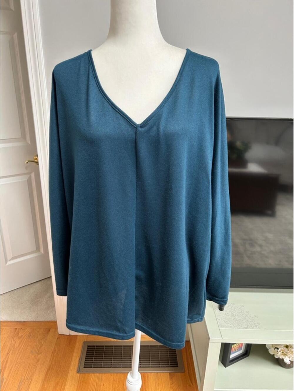 SHEIN Deep Teal Long Sleeve Top